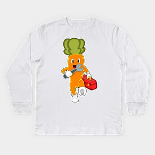 Carrot as Mechanic with Toolbox Kids Long Sleeve T-Shirt